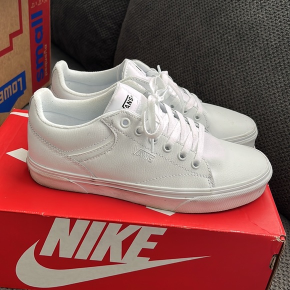 White Leather Vans - Picture 4 of 6